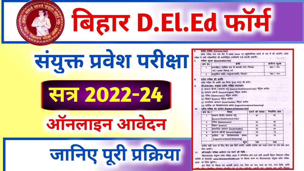 Bihar DElEd entrance exam 2022