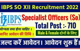 IBPS Specialist Officer XII Vacancy 2022